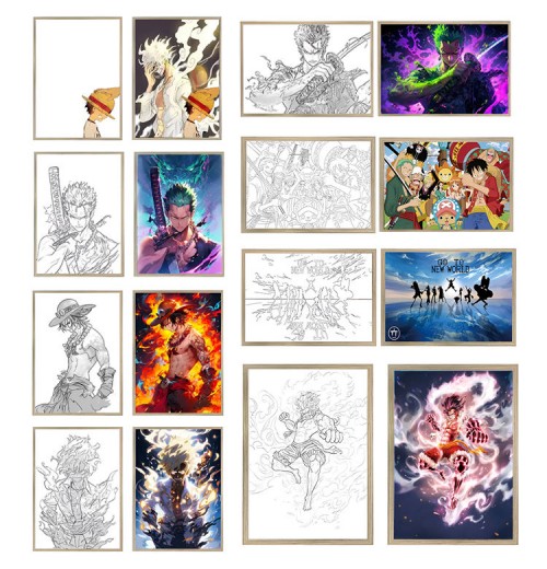 High quality luffy led decorative light painting lamp anime one piece light painting photo with frame pintura ligera High quality luffy led decorative light painting lamp anime one piece light painting photo with frame pintura ligera