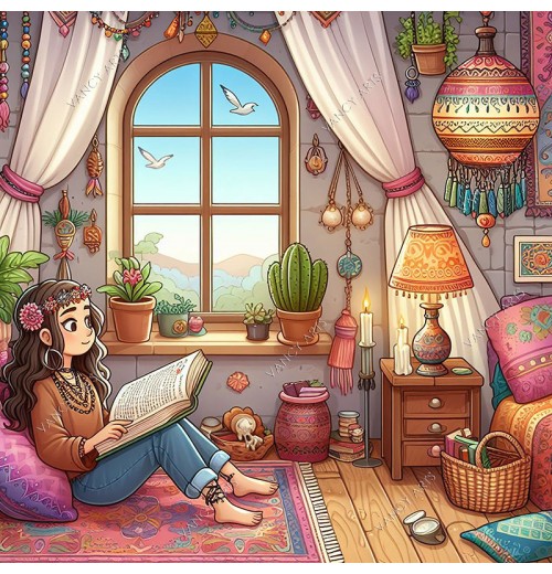 VANCY ARTS DIY 5D Diamond Painting Kit Girl Reading Diamond Painting Resin Square or Round VANCY ARTS DIY 5D Diamond Painting Kit Girl Reading Diamond Painting Resin Square or Round