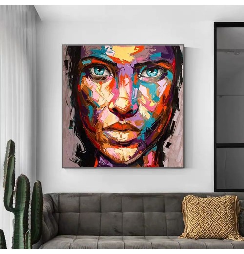 Home Decor 100% Handmade Face Wall Art Modern Abstract Figure Picture custom portrait canvas handmade oil painting Home Decor 100% Handmade Face Wall Art Modern Abstract Figure Picture custom portrait canvas handmade oil painting