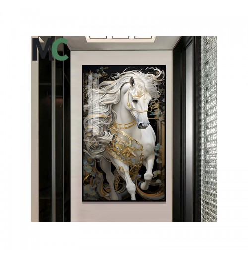 The latest popular modern light luxury horse corridor Diamonds paintings LED Crystal porcelain painting home decoration The latest popular modern light luxury horse corridor Diamonds paintings LED Crystal porcelain painting home decoration