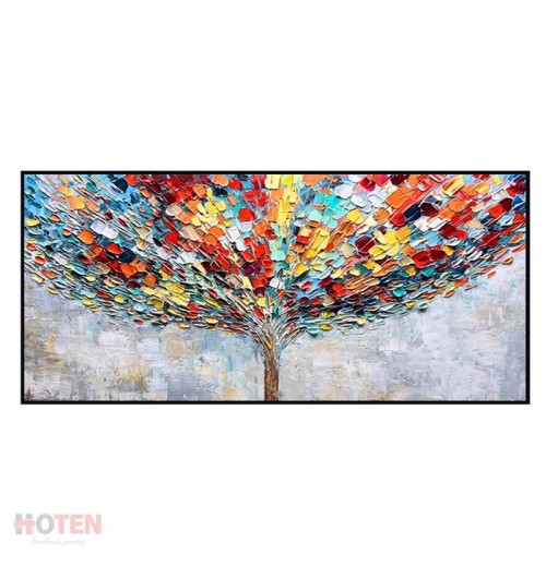 Handmade Modern Style Oil Painting Colorful Tree on Canvas Wall Art for Home Bedroom Dining Room Decoration Handmade Modern Style Oil Painting Colorful Tree on Canvas Wall Art for Home Bedroom Dining Room Decoration